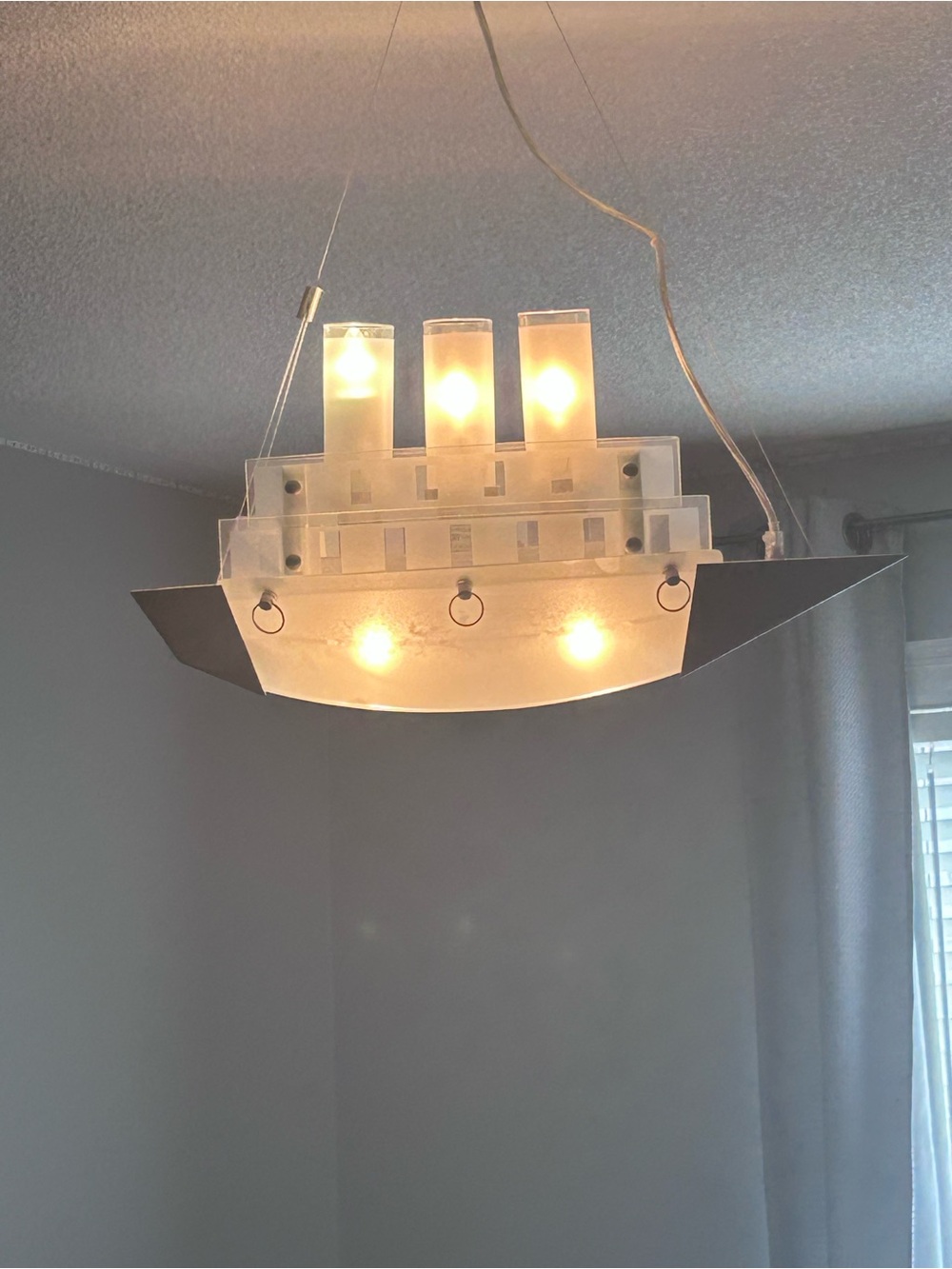 Steam Ship Glass and Metal Pendant Light - Kid’s Ceiling Light